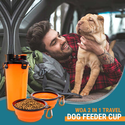 WOA 2 In 1 Travel Dog Feeder Cup