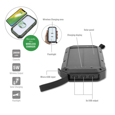 Woa Wireless Solar Power Bank