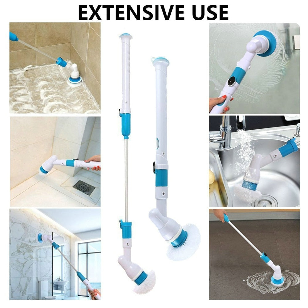 Electric Cleaning Turbo Scrub Brush Adjustable Waterproof Cleaner